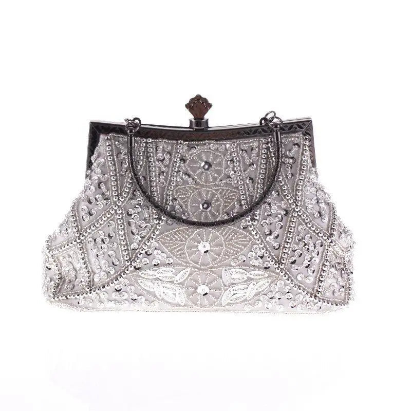 Vintage Beaded Evening Clutch | Sequin Crossbody Bag