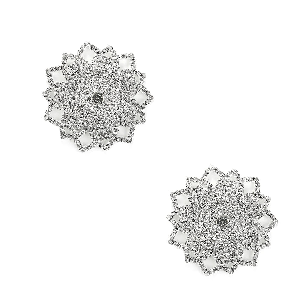 Rhinestone Nipple Covers - Reusable Self-Adhesive Pasties for Performers