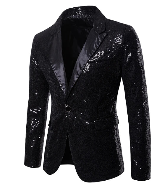 Men's Flip Sequin Blazer | Notched Lapel | Stage & Dance | 6 Colors