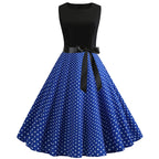 Polka Dot Vintage Swing Dress | 1950s A-Line | Sleeveless