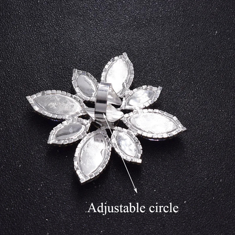 Rhinestone Flower Cocktail Ring | Adjustable