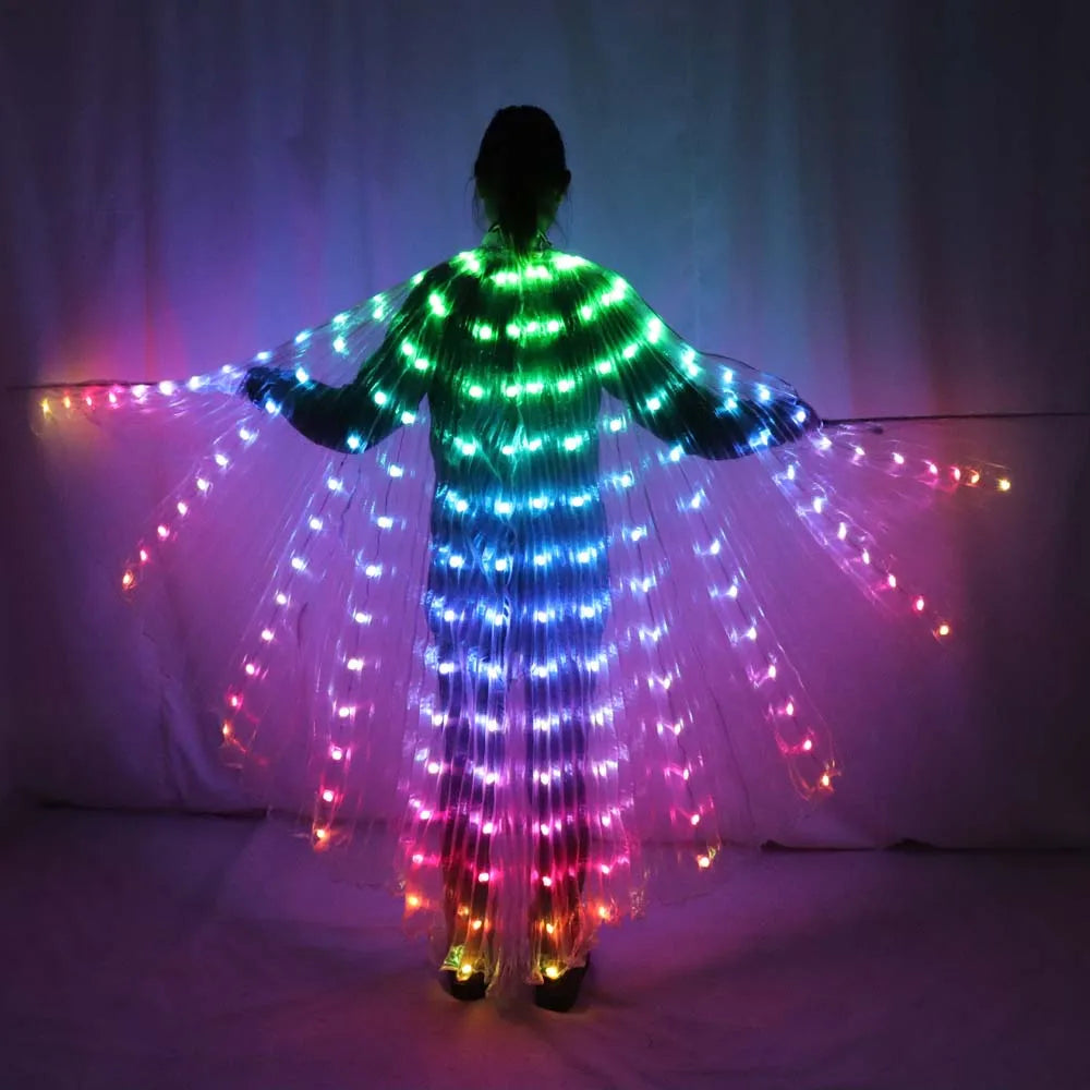 LED Isis Wings Cape | Remote-Control RGB | Belly Dance & Stage | 140 cm