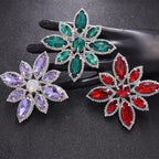 Rhinestone Flower Cocktail Ring | Adjustable