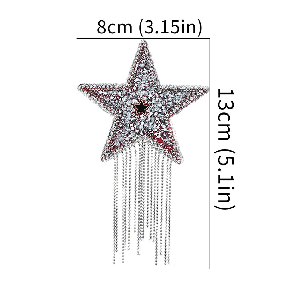 Star Nipple Pasties | Rhinestone Tassel | Black & Silver