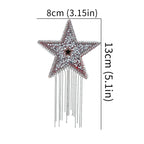 Star Nipple Pasties | Rhinestone Tassel | Black & Silver