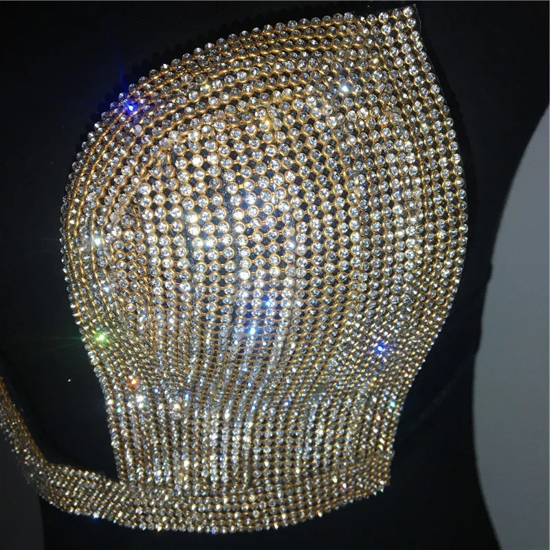 Rhinestone Bikini Set - Crystal Embellished Performance Swimwear