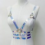 Holographic Body Harness Garter - Laser Faux Leather Performance Harness