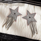 Star Nipple Pasties | Rhinestone Tassel | Black & Silver