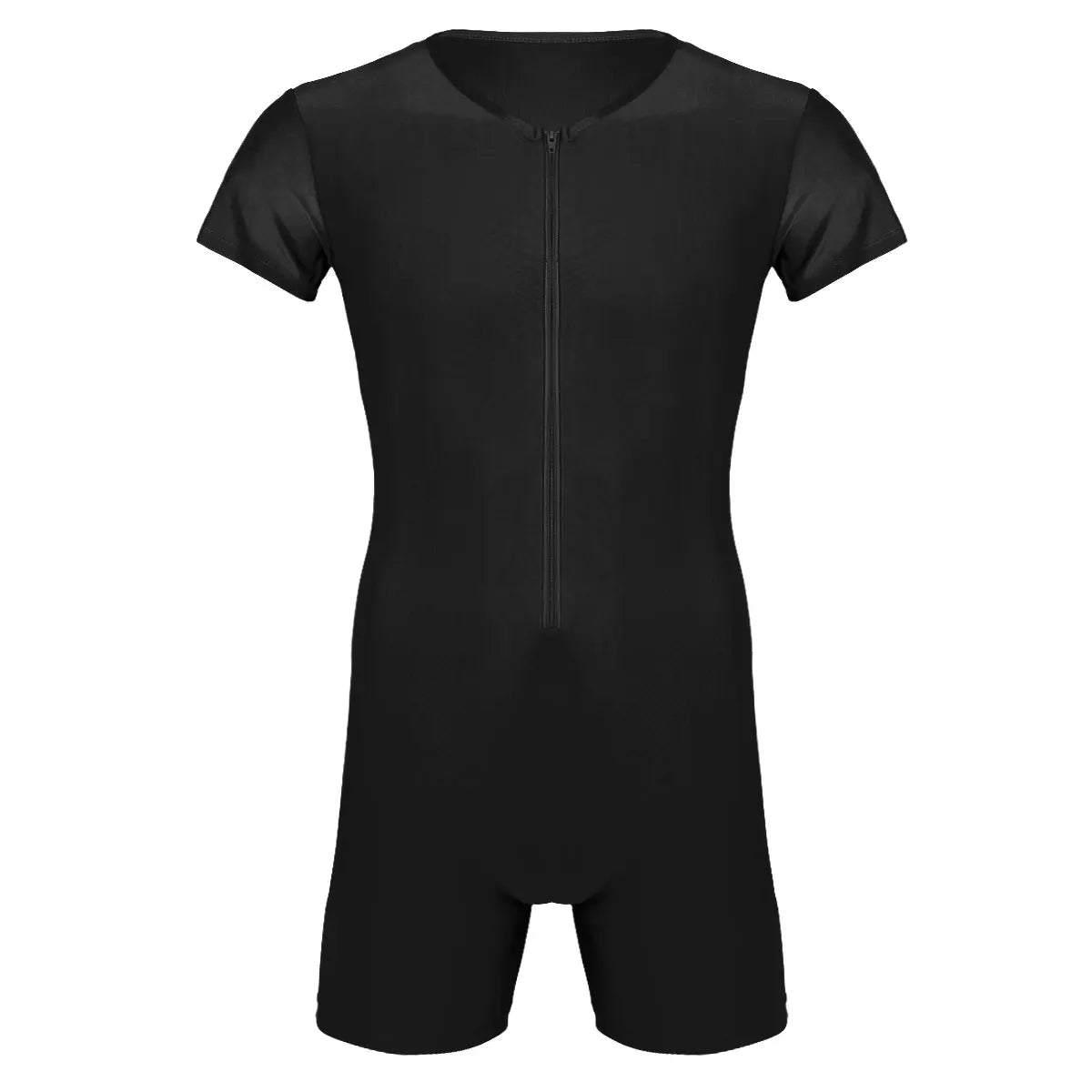 Men's Full-Body Spandex Unitard | Back Zipper | Long Sleeve Mock Neck | Dance Performance