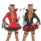 Devil Costume Set | Hooded Tutu Dress with Horns & Cane