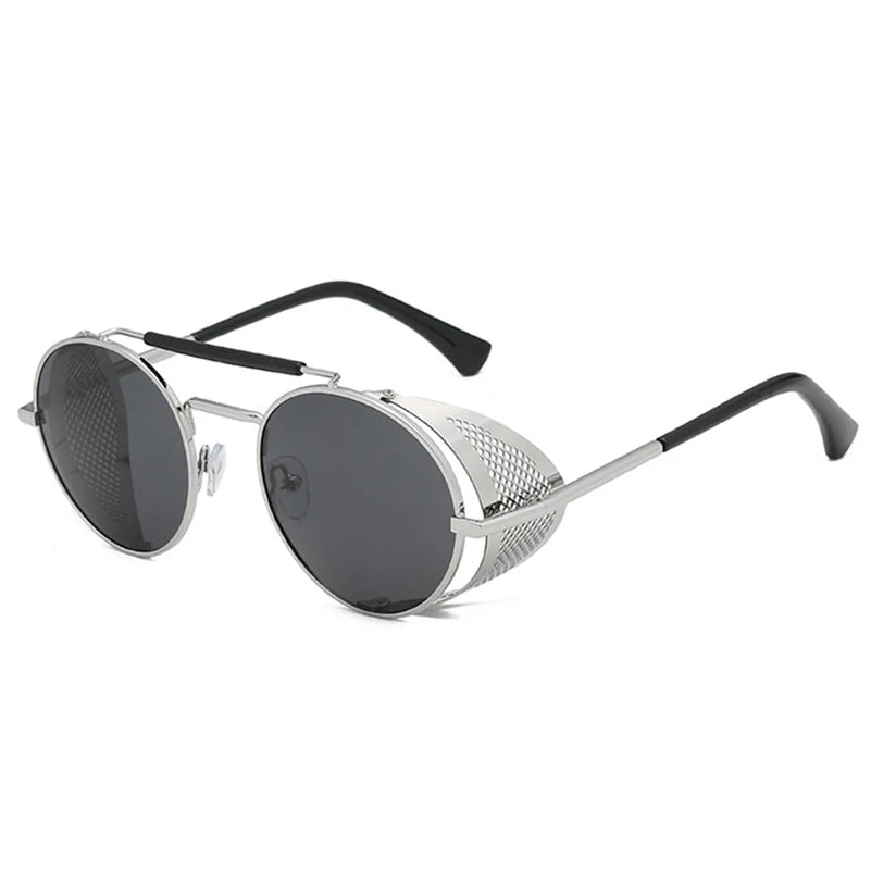Steampunk Round Sunglasses | Side Shield | UV400