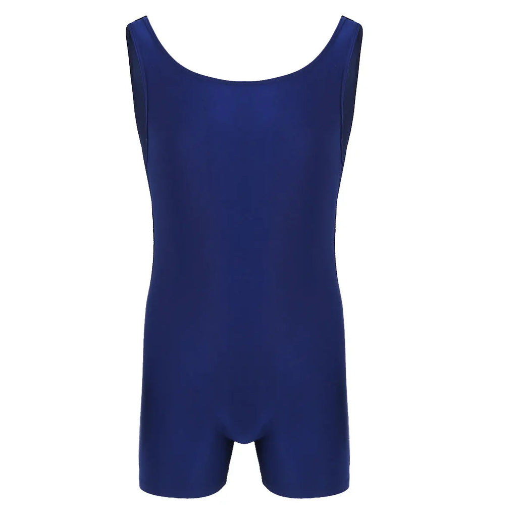 Men's Zip-Front Dance Unitard | Short Sleeve | Ballet Gymnastics Biketard