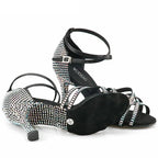 Latin Dance Heels | Rhinestone Sandal | Multi-Heel