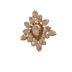 Oversized Rhinestone Flower Cocktail Ring | Adjustable | 6 Colors