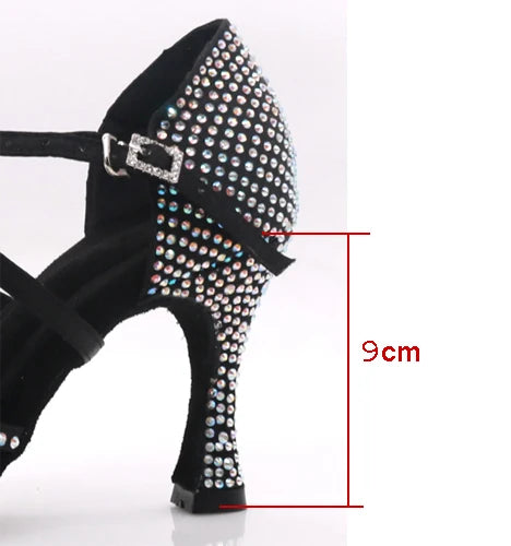 Rhinestone Latin Dance Heels | Satin | Multi-Heel