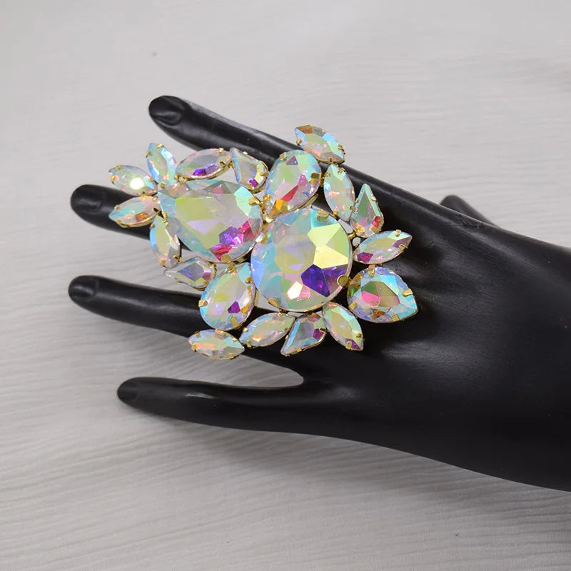 Statement Rhinestone Ring | Oversized Sparkle