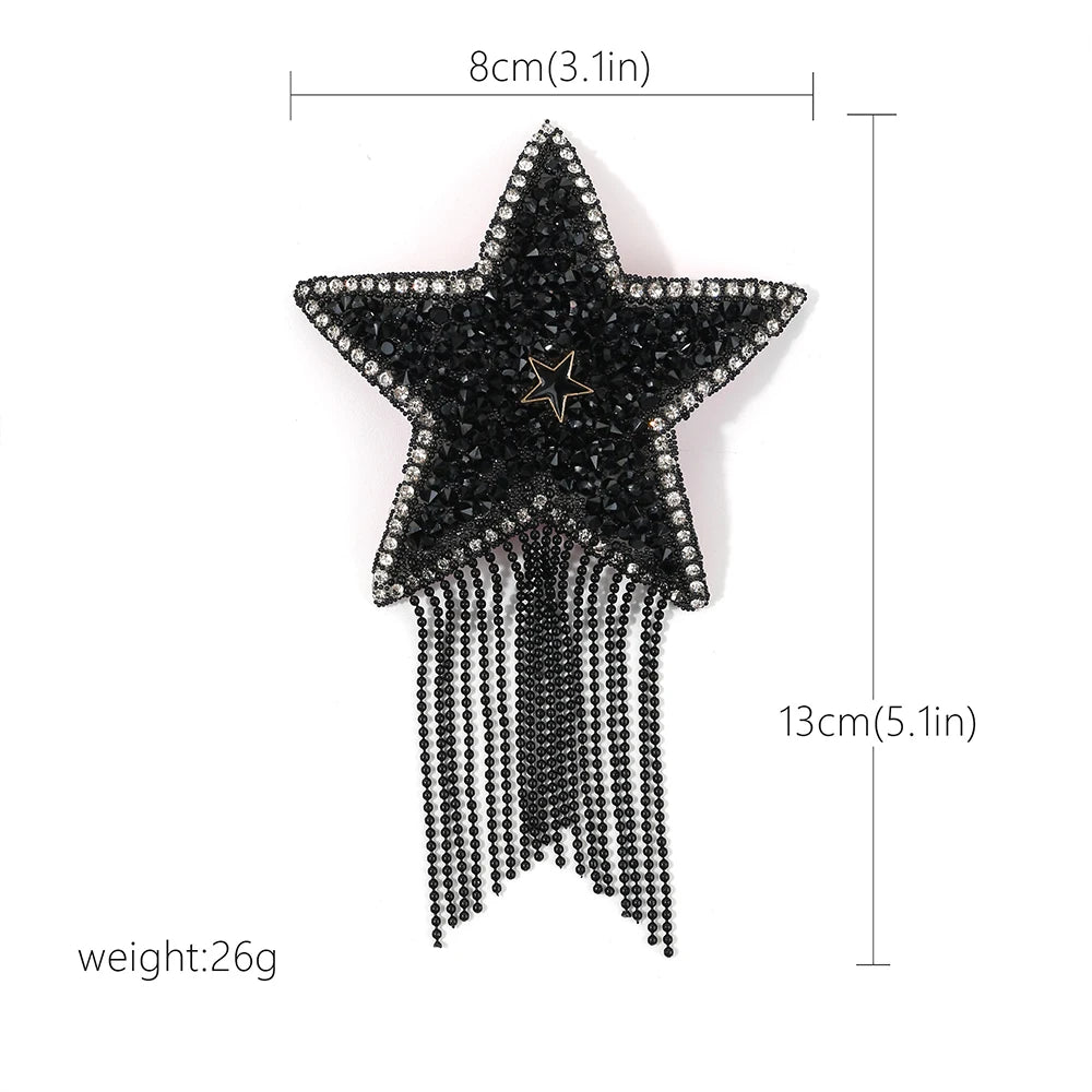 Rhinestone Star Pasties with Tassels | Reusable Nipple Covers