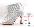 Rhinestone Mesh Dance Boot | Lace-Up | Multi-Heel