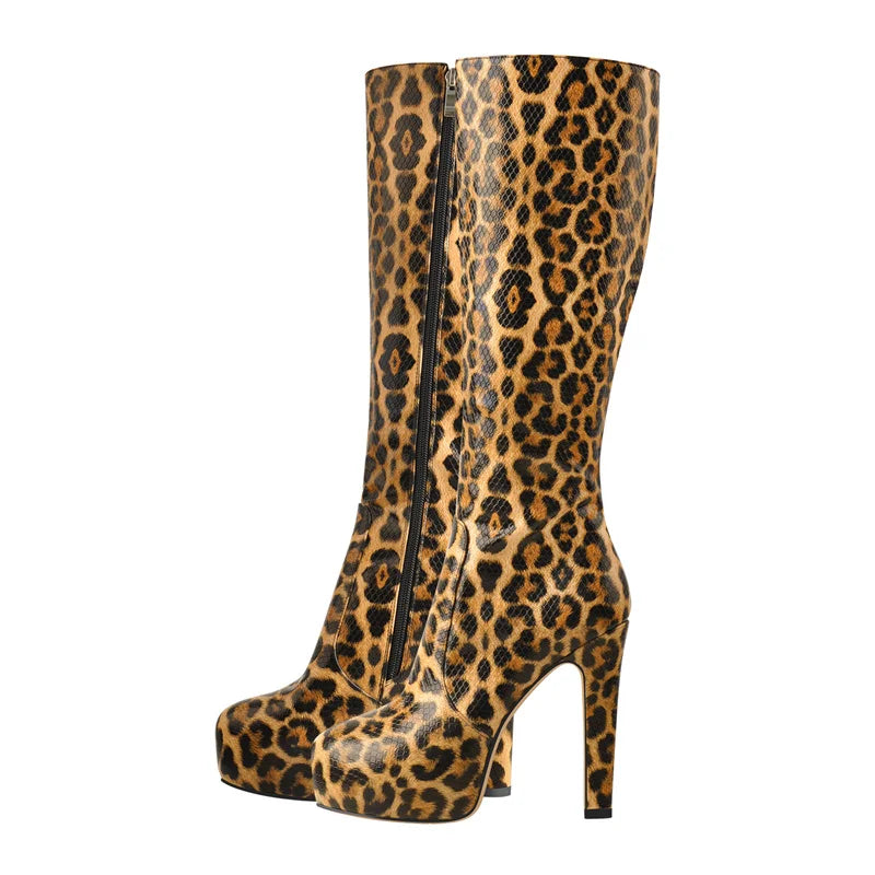 Platform Knee-High Boots — High Heel Zipper Boots for Performers