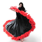 Flamenco Dance Skirt | 180–720 Degree Swing | Black & Red