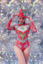 Christmas Bodysuit | Ornate Red & Green
