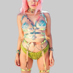 Holographic Body Harness Garter - Laser Faux Leather Performance Harness