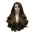 26" Warm Brown Natural Wavy Lace Front Wig – Golden Mix
