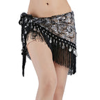 Belly Dance Triangle Hip Scarf | Coin & Sequin Fringe Belt