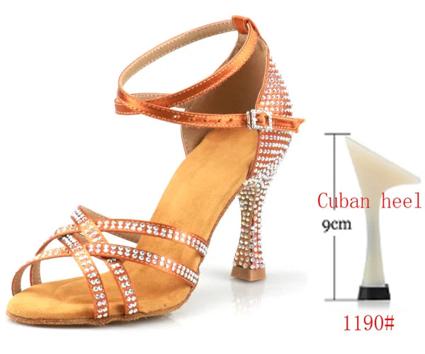Latin Dance Heels | Rhinestone Sandal | Multi-Heel