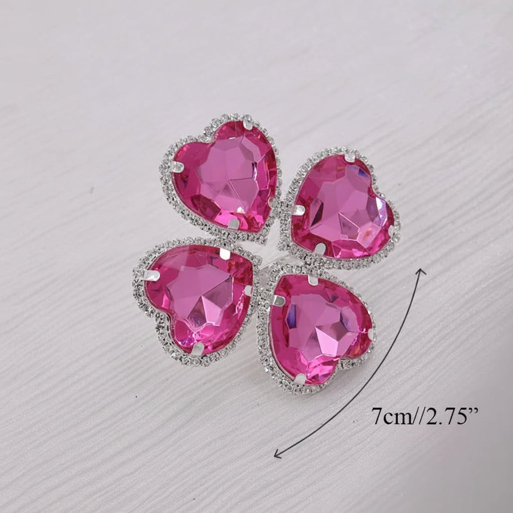 Crystal Clover Statement Ring | Adjustable