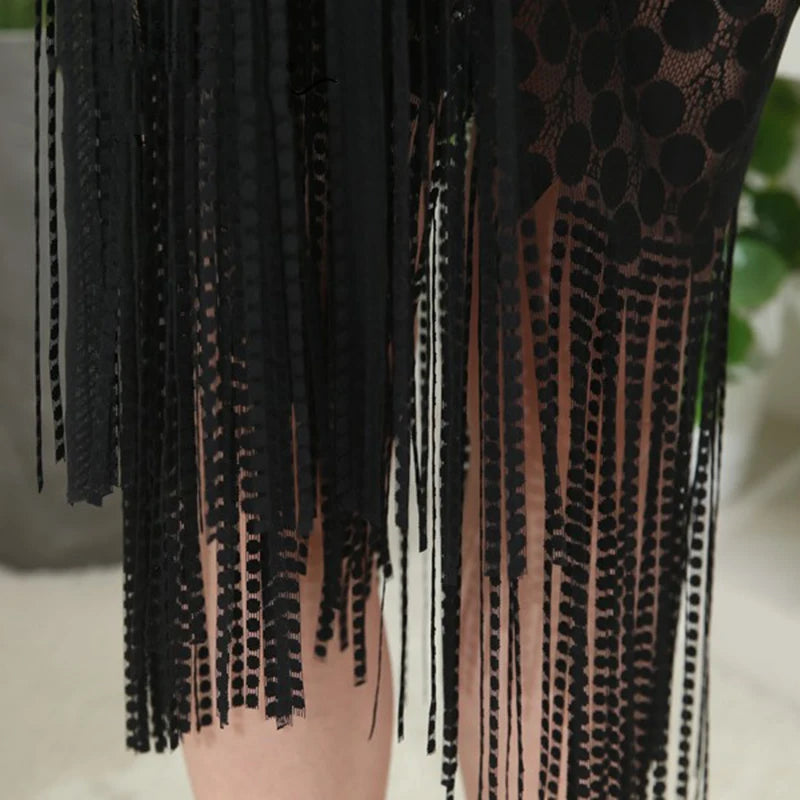 Belly Dance Hip Scarf | Lace Tassel Rectangle Belt