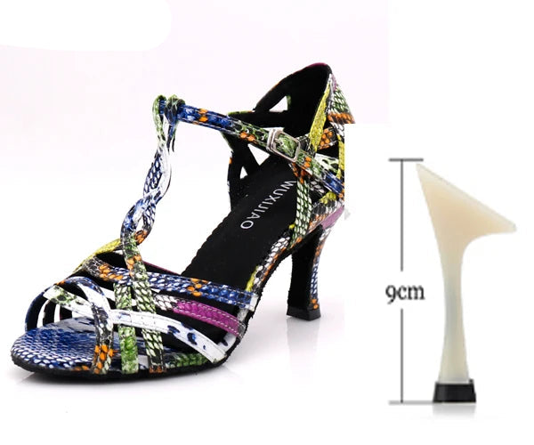 Latin Dance Heels | Colorful Serpentine | 6–10cm