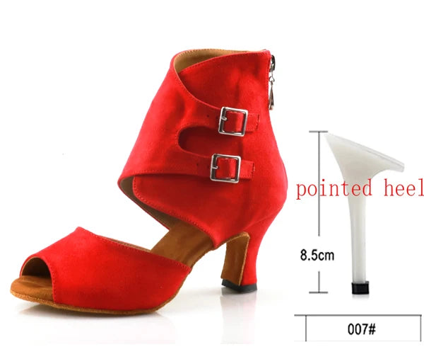 Latin Ballroom Dance Shoes | Suede Sole | Multiple Heel Heights