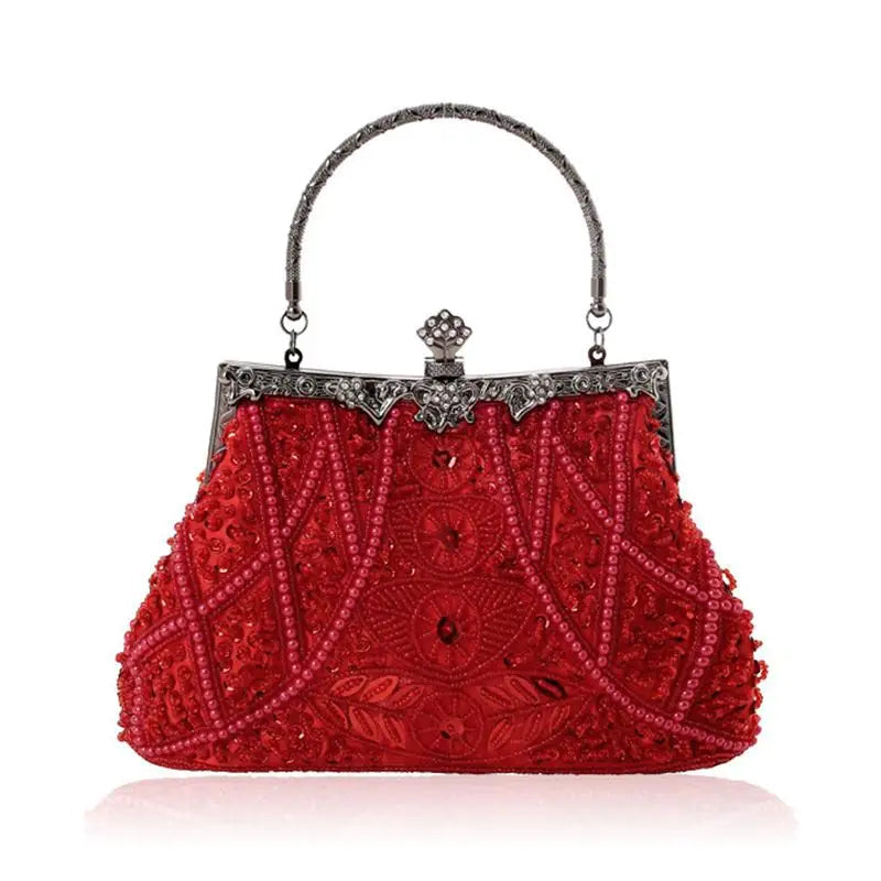 Vintage Beaded Evening Clutch | Sequin Crossbody Bag
