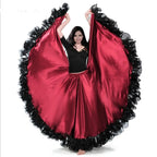 Flamenco Dance Skirt | 180–720 Degree Swing | Black & Red