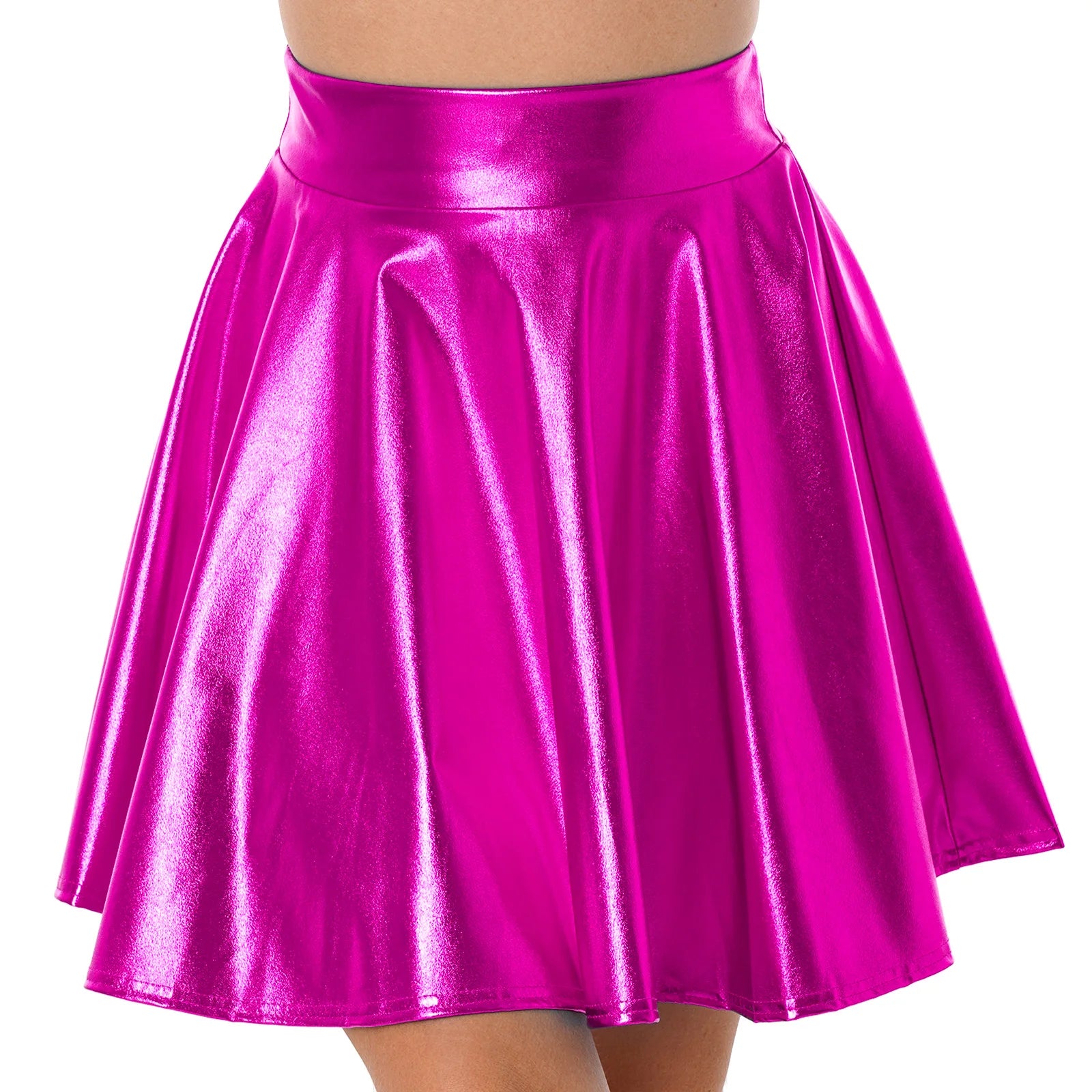 Holographic 2-Piece Set | Cutout Bodysuit + Pleated Skirt