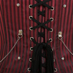 Striped Gothic Corset Top | Lace Overlay & Buckles