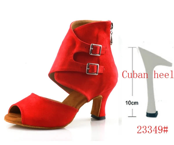 Latin Ballroom Dance Shoes | Suede Sole | Multiple Heel Heights