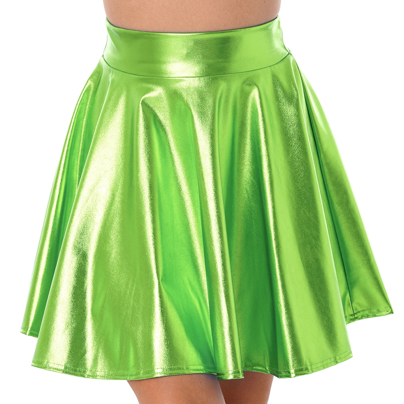 Holographic 2-Piece Set | Cutout Bodysuit + Pleated Skirt