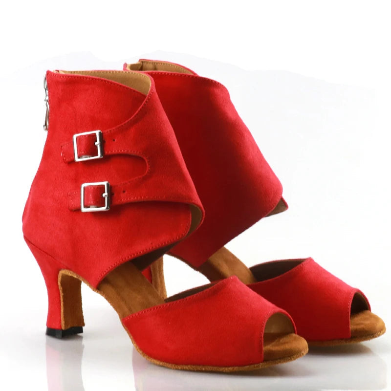 Latin Ballroom Dance Shoes | Suede Sole | Multiple Heel Heights