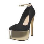Platform Stiletto Pumps — Ankle Strap Extreme Heel