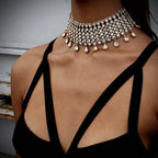 Crystal Rhinestone Statement Choker | Multilayer Collar Necklace