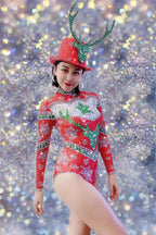 Christmas Bodysuit | Ornate Red & Green