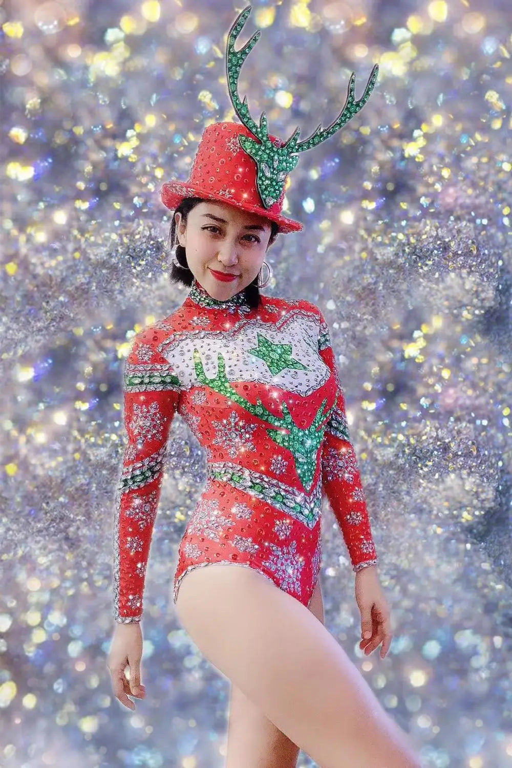 Christmas Bodysuit | Ornate Red & Green