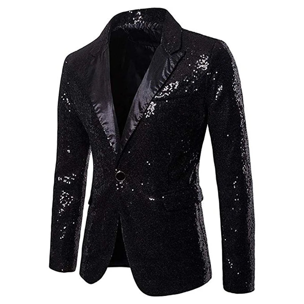 Men's Flip Sequin Blazer | Notched Lapel | Stage & Dance | 6 Colors