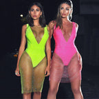 Rhinestone Fishnet Mini Dress - Sheer Cover Up