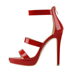 Patent Leather Platform Sandals | Pointed Toe | 13cm Stiletto