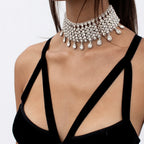 Crystal Rhinestone Statement Choker | Multilayer Collar Necklace