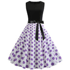 Polka Dot Vintage Swing Dress | 1950s A-Line | Sleeveless