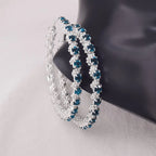 Rhinestone Hoop Earrings | 8.5cm | Crystal Bead Winding